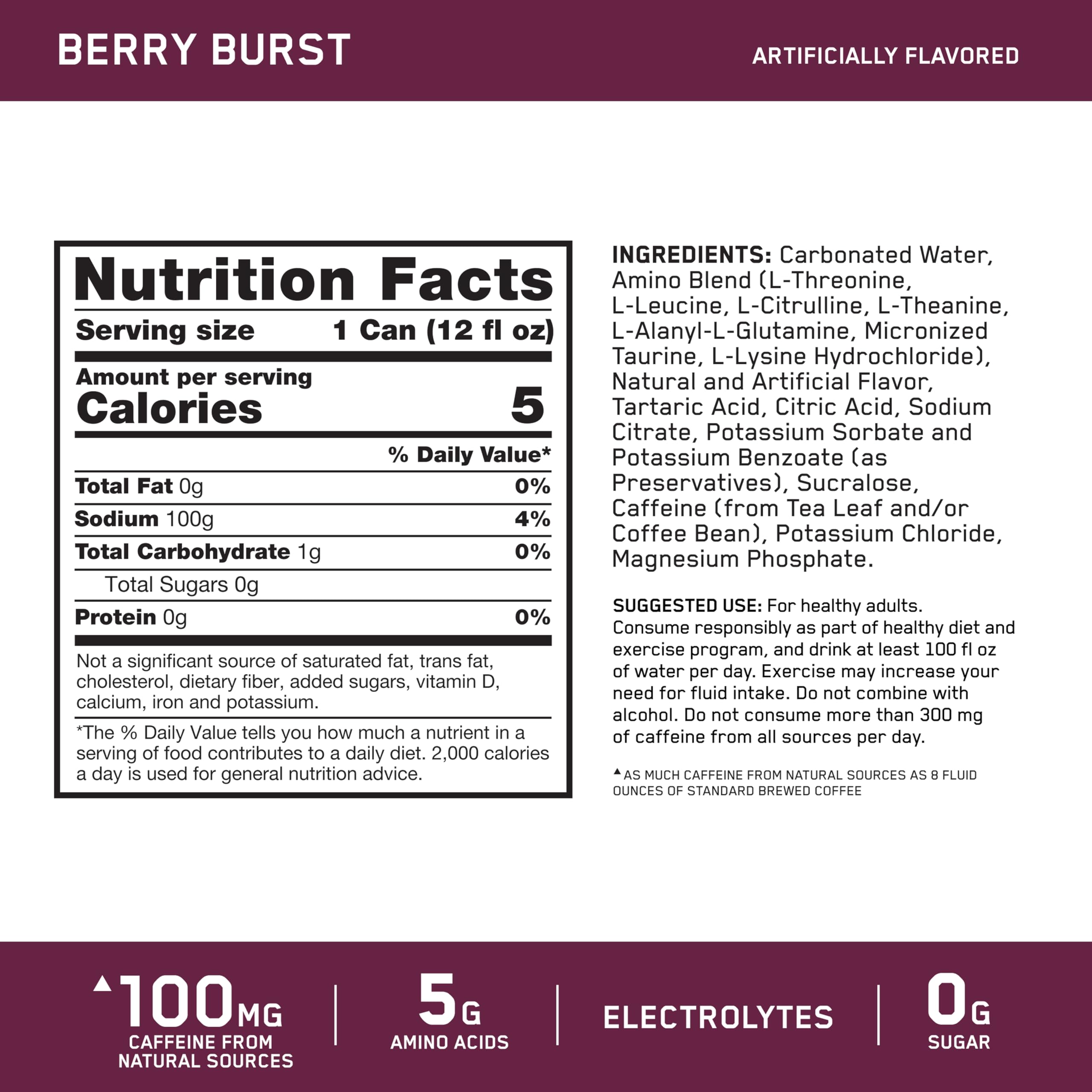 Optimum Nutrition burbujas y textura ligera que refrescan y rehidratan