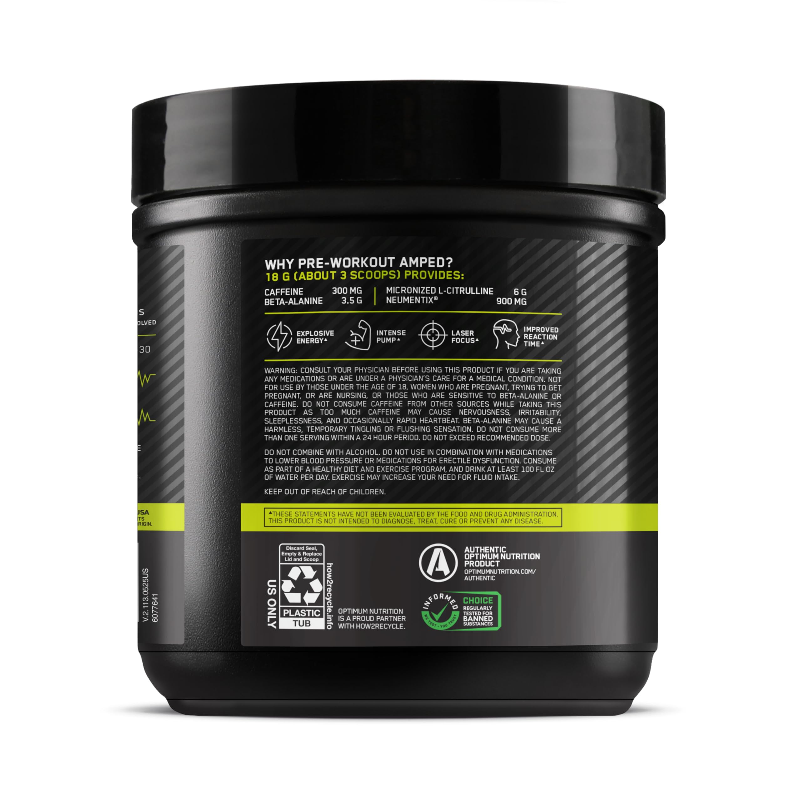 Optimum Nutrition estilo de vida activo, sugiere energía para entrenamientos intensos.