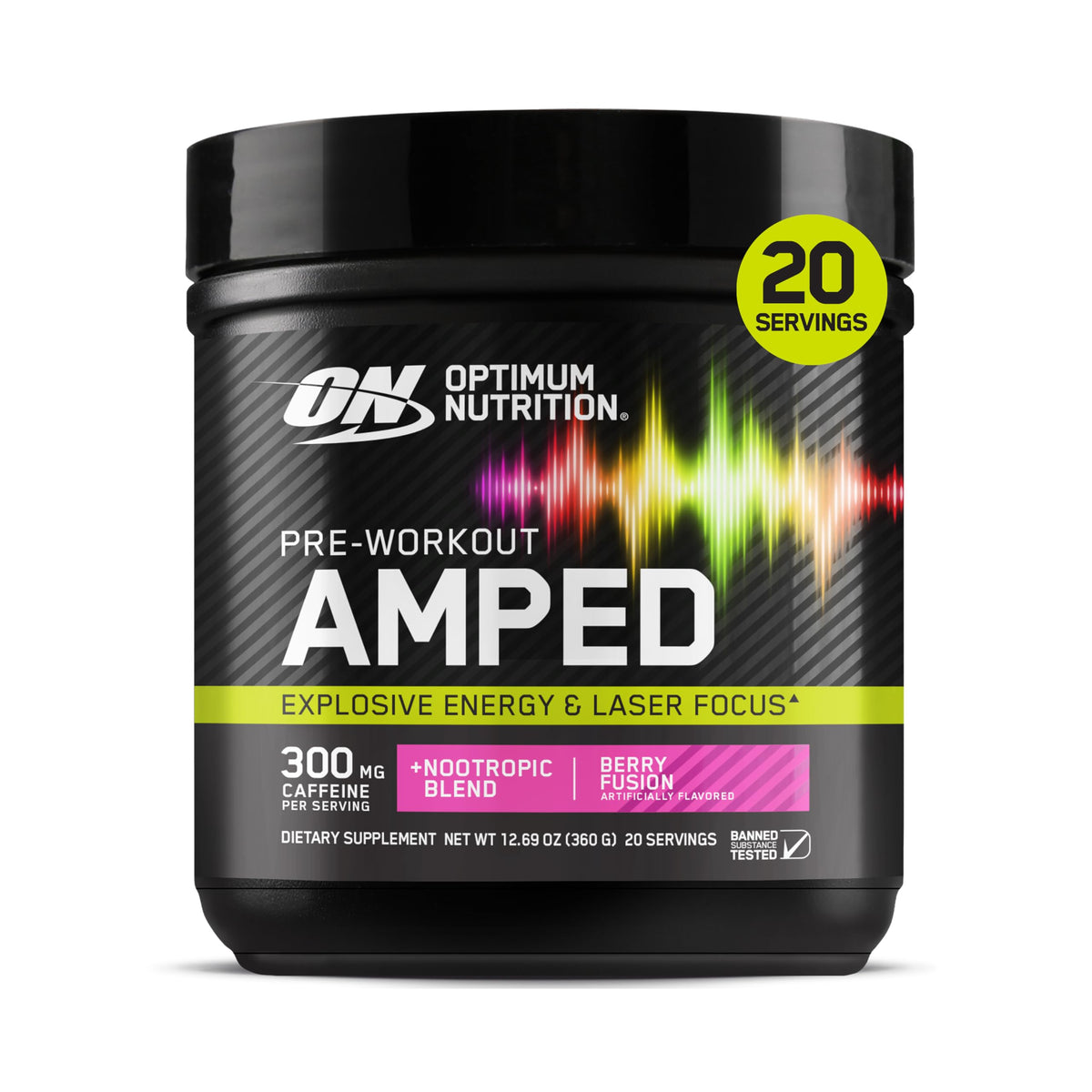 Optimum Nutrition envase frontal mostrando diseño y fuerza del producto