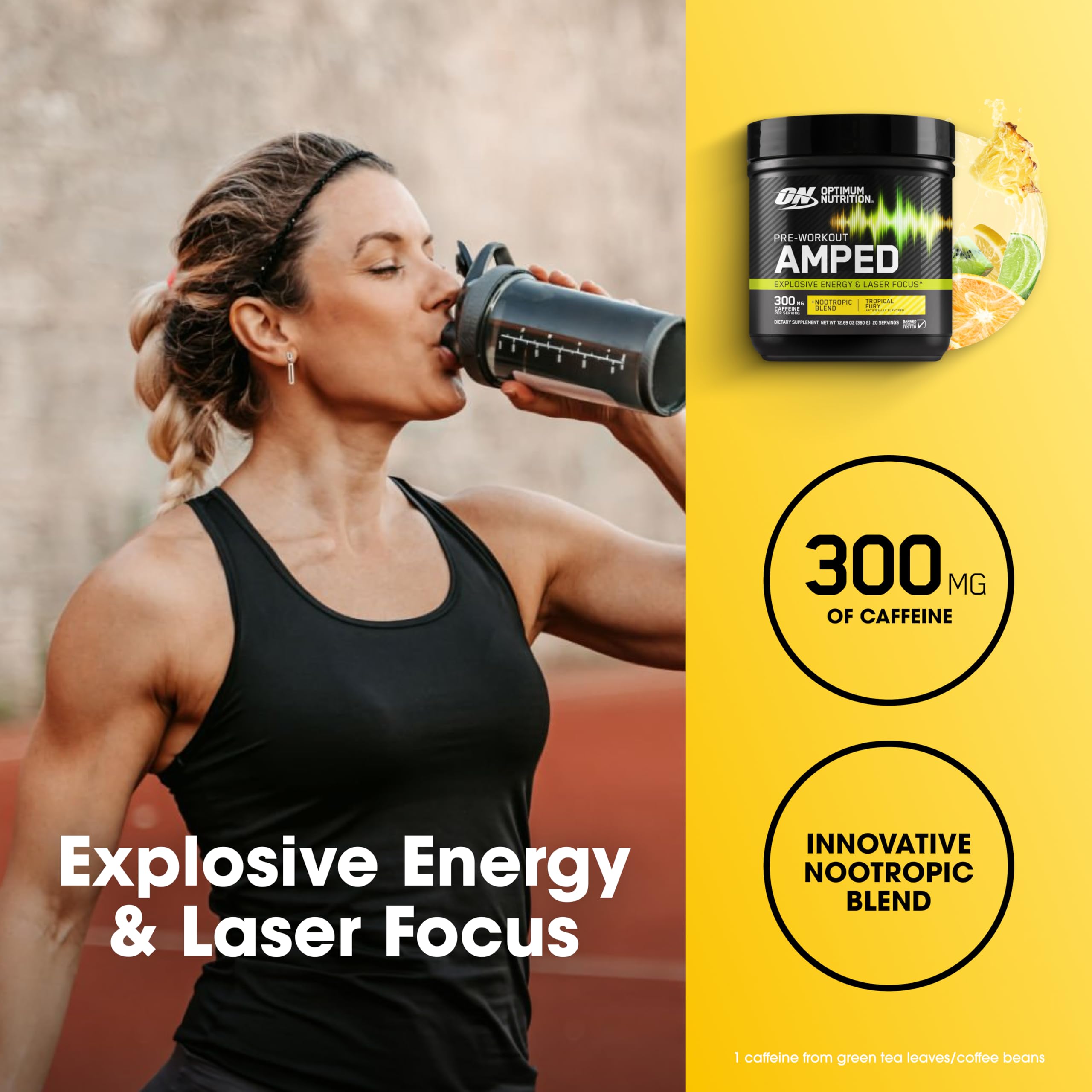 Optimum Nutrition tazón con citrulina en polvo, destaca ingredientes activos.