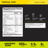 Optimum Nutrition vaso mezclado en agua, bebida lista para energía previa.