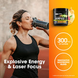 Vaso con bebida Citrus Mango Optimum Nutrition listo para consumir antes del entrenamiento