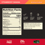 Optimum Nutrition batido servido en vaso, sabor fresa-plátano apetecible
