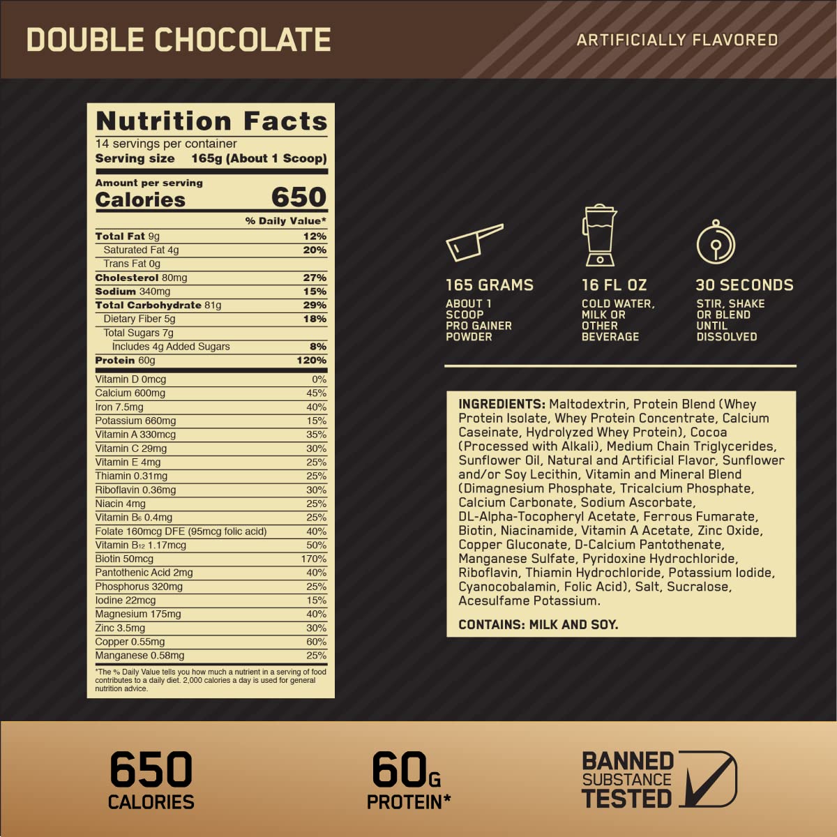 Optimum Nutrition batido preparado en vaso, sabor Double Chocolate y recuperación rápida