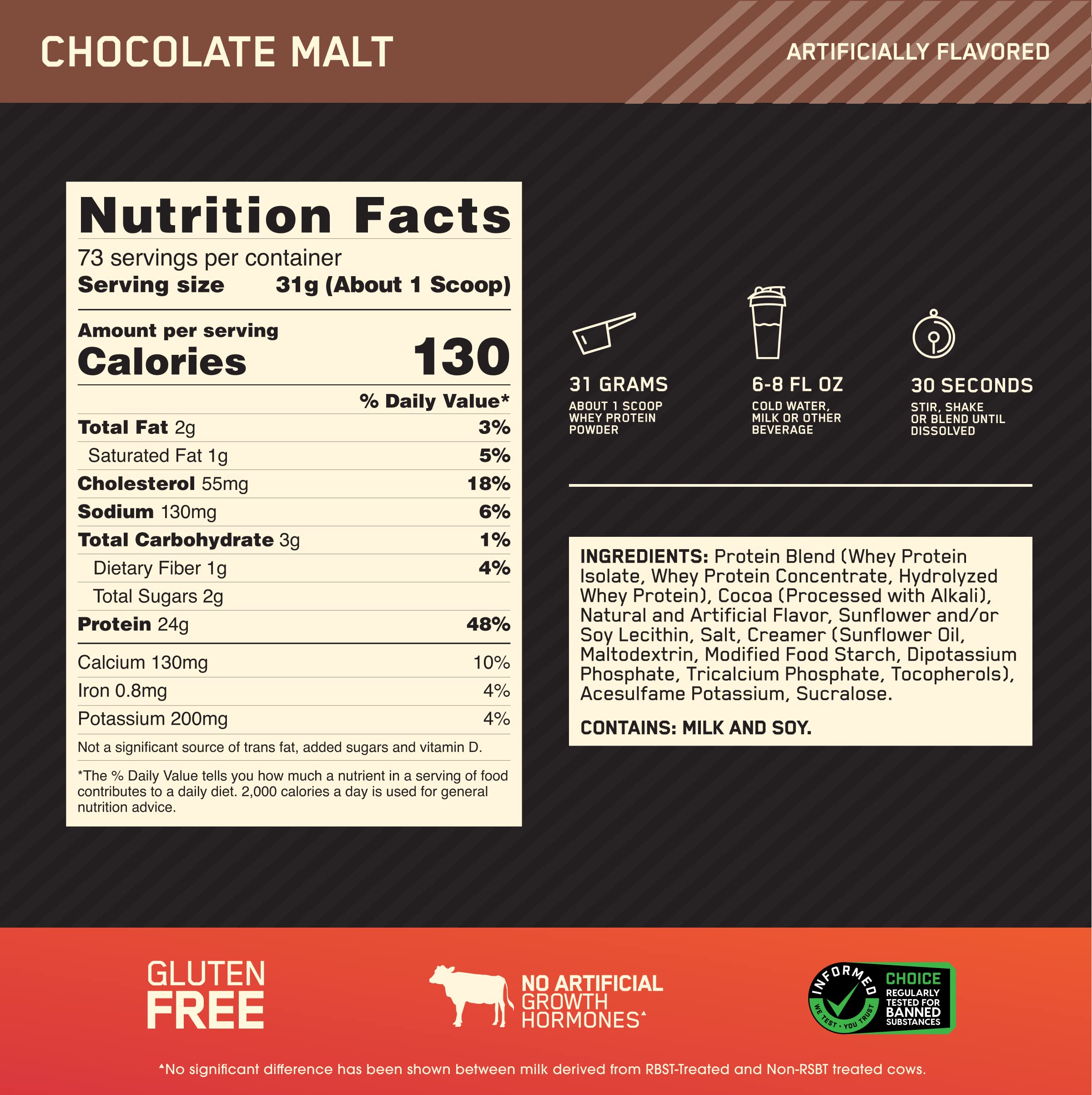 Optimum Nutrition batido listo y cremoso para recuperación postentreno