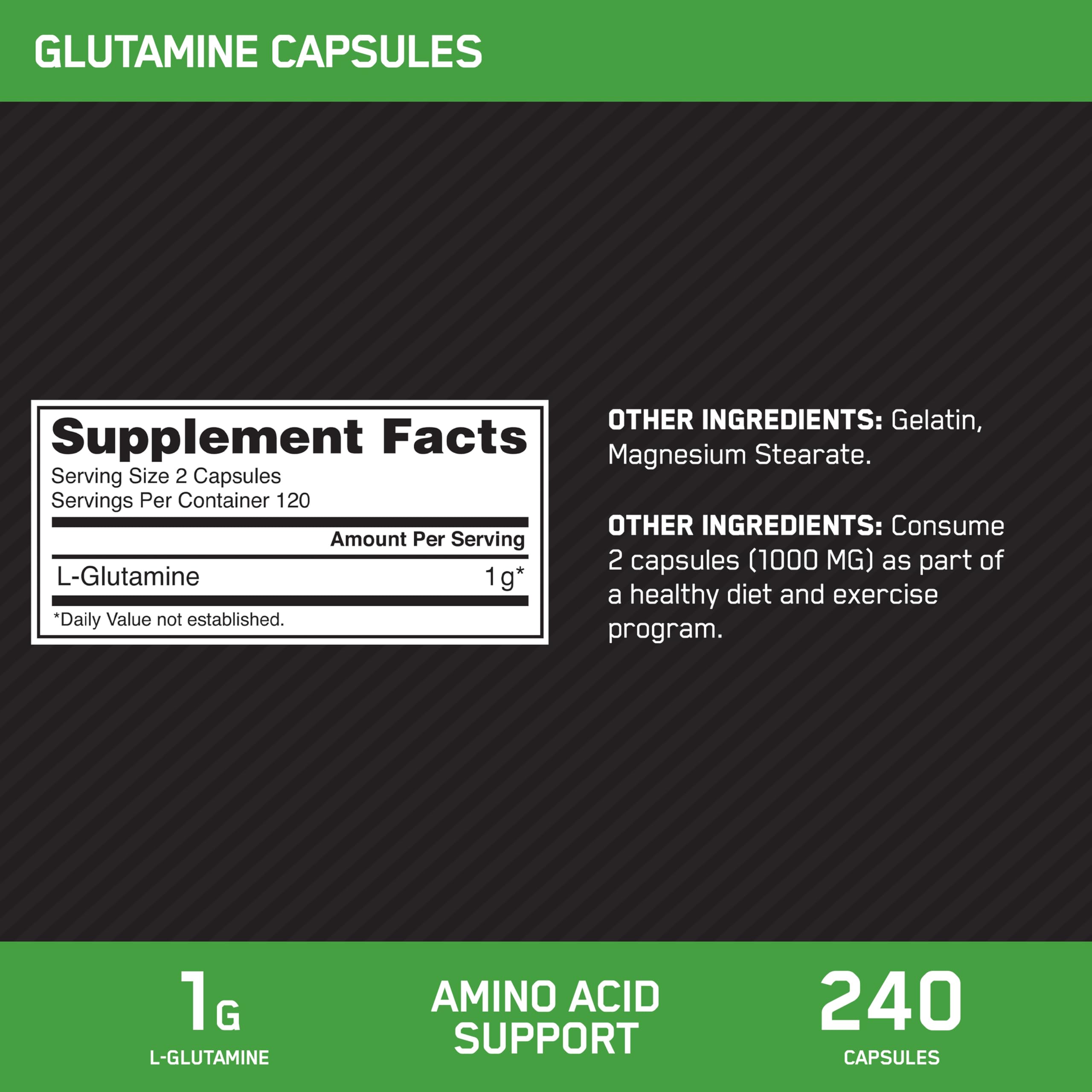 Optimum Nutrition cápsulas dispersas sobre superficie, facilita idea de dosis y cantidad