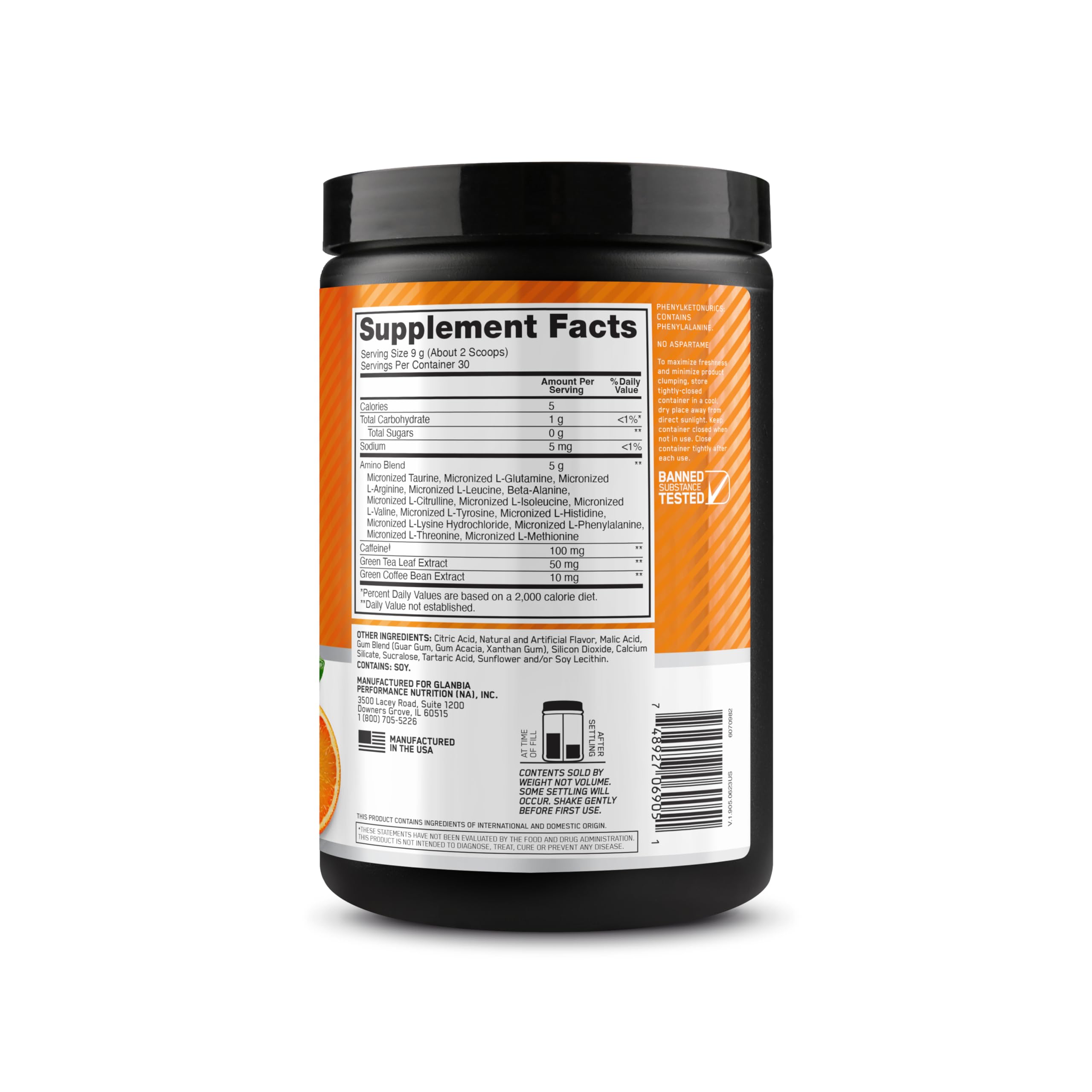 Optimum Nutrition bebida en escritorio para enfoque durante la jornada