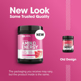 Optimum Nutrition comparación de tamaño con mano, indica 65 servicios por envase