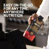 Optimum Nutrition tamaño del envase comparado con mano para referencia