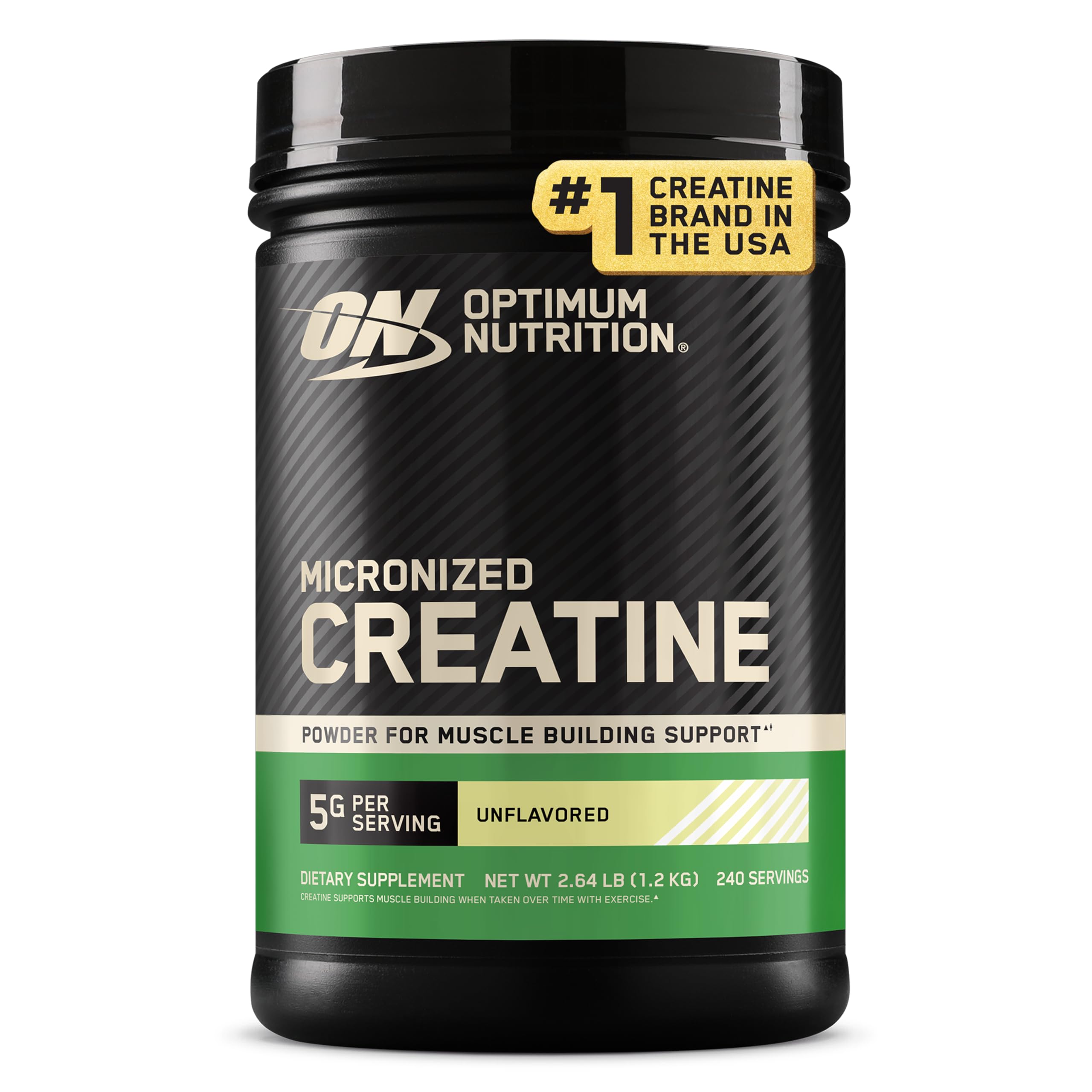 Optimum Nutrition envase frontal mostrando tamaño y diseño, claridad del producto