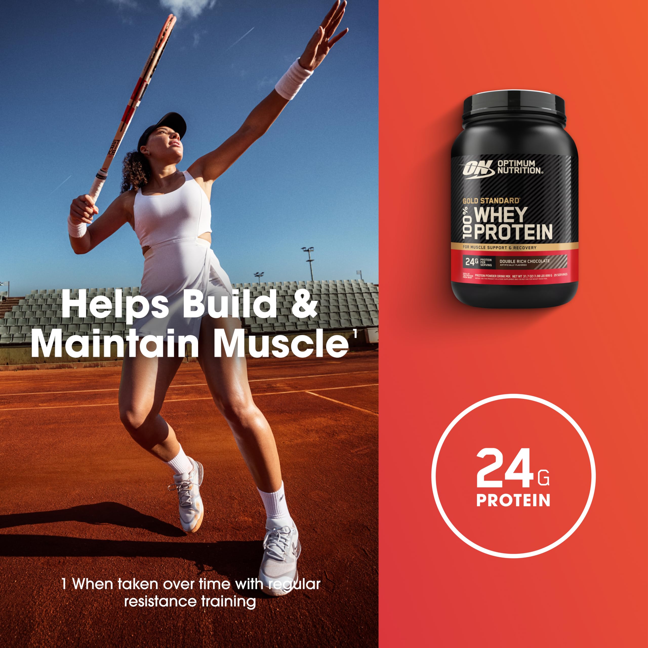 Optimum Nutrition cuchara medidora con polvo listo para preparar shake