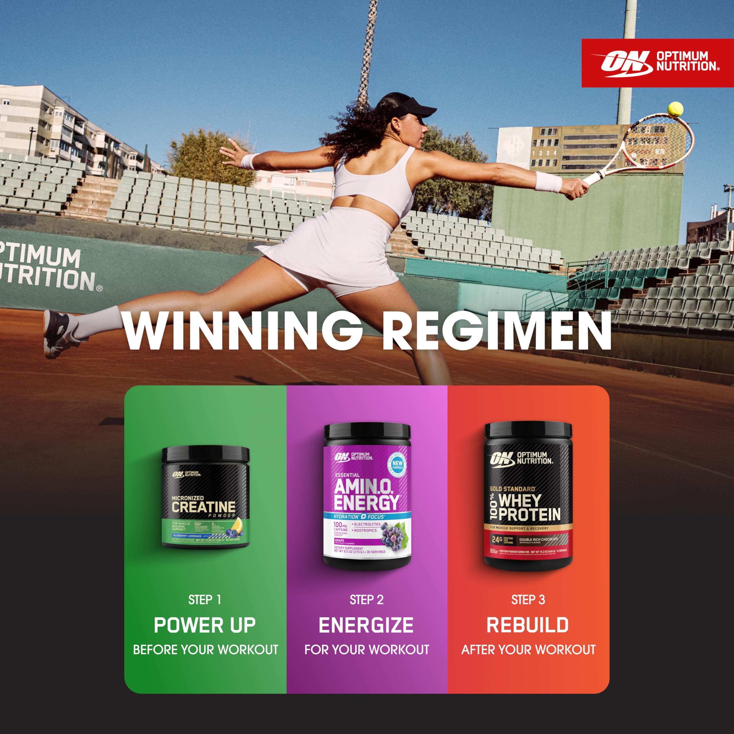 Optimum Nutrition primer plano de minerales y BCAA para soporte muscular