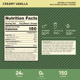 Optimum Nutrition detalle de etiqueta con ingredientes y datos nutricionales legibles