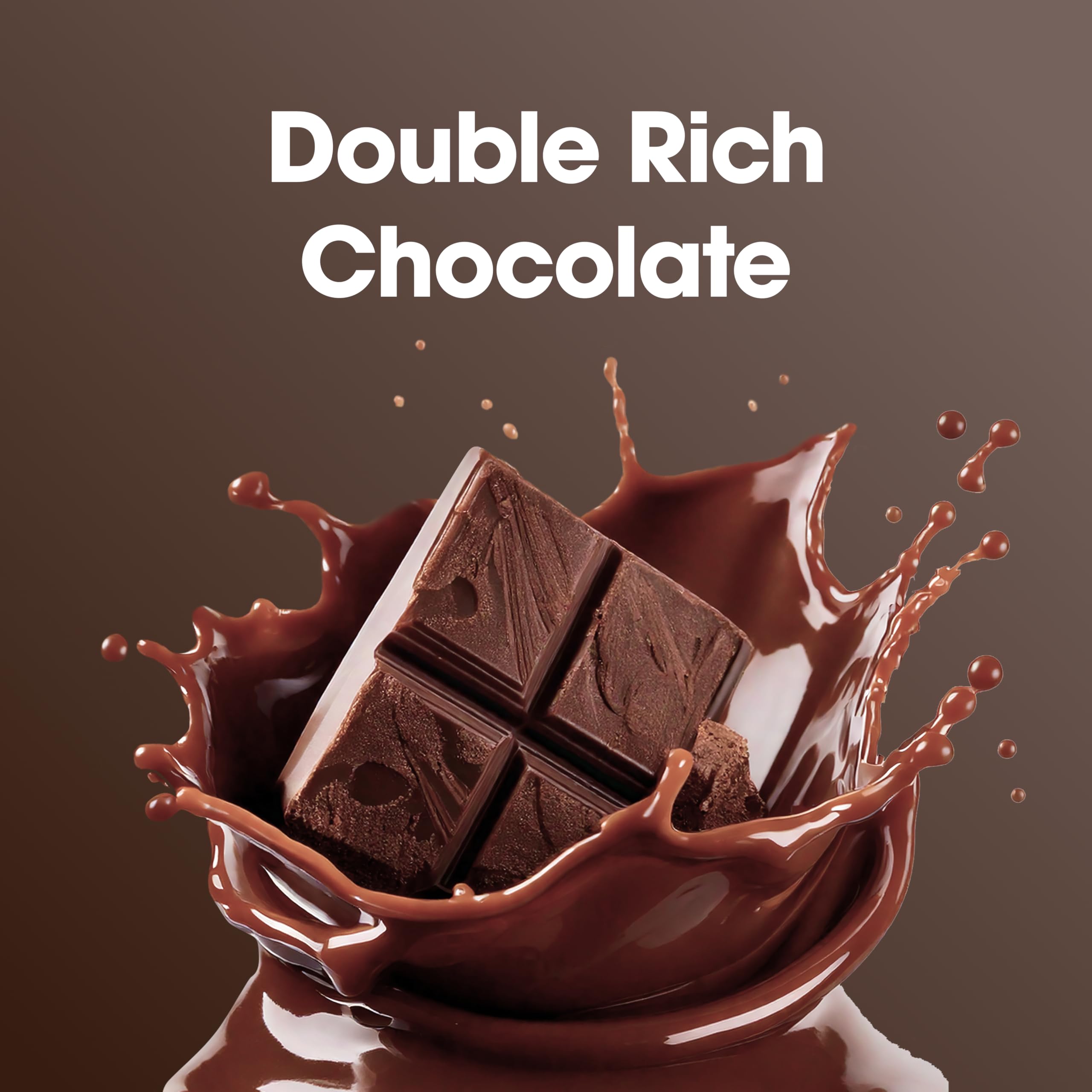 Optimum Nutrition polvo cercano con textura chocolateada y mezcla suave