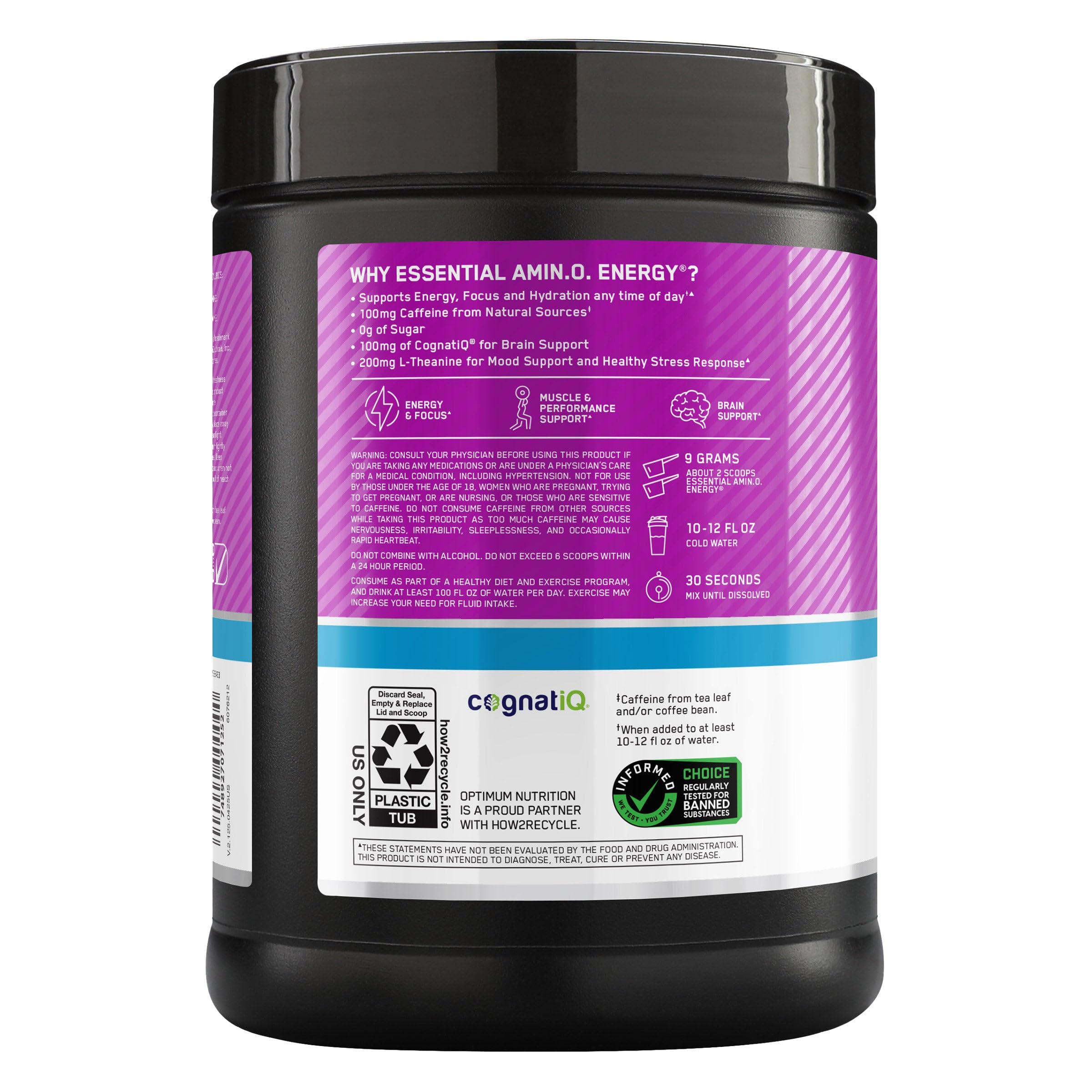 Optimum Nutrition uso en gimnasio durante entrenamiento para energía y recuperación