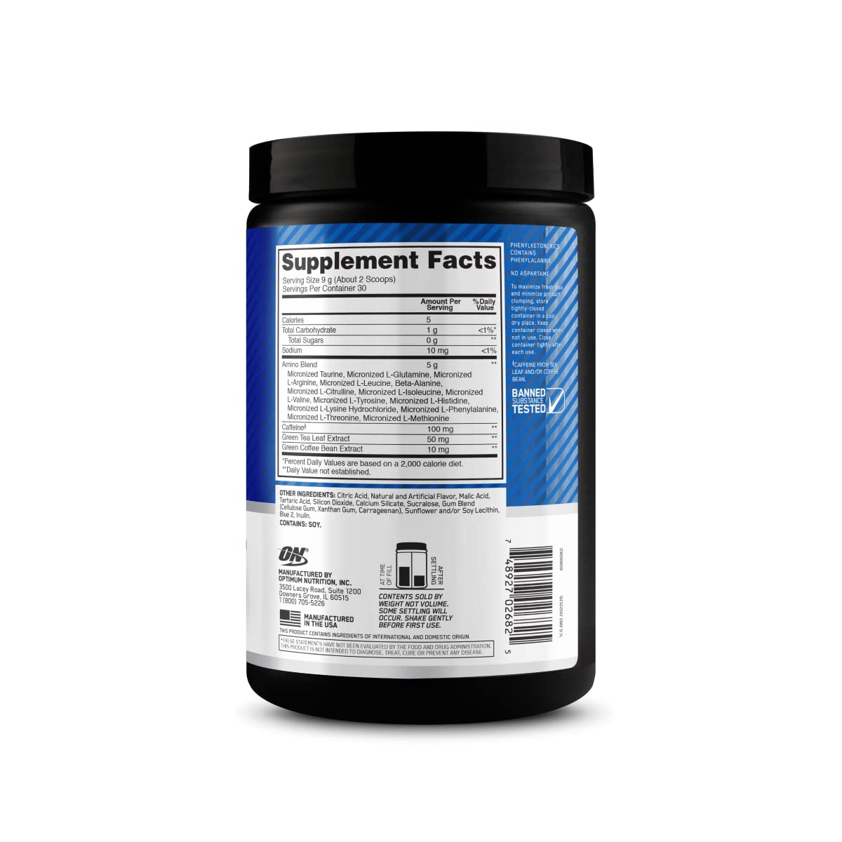 Optimum Nutrition en ambiente de gimnasio transmitiendo enfoque y rendimiento