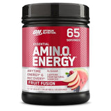 Optimum Nutrition envase frontal mostrando sabor Fruit Fusion y beneficios rápidos
