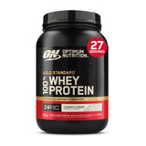 Optimum Nutrition frente del envase mostrando etiqueta y sabor Cookies & Cream