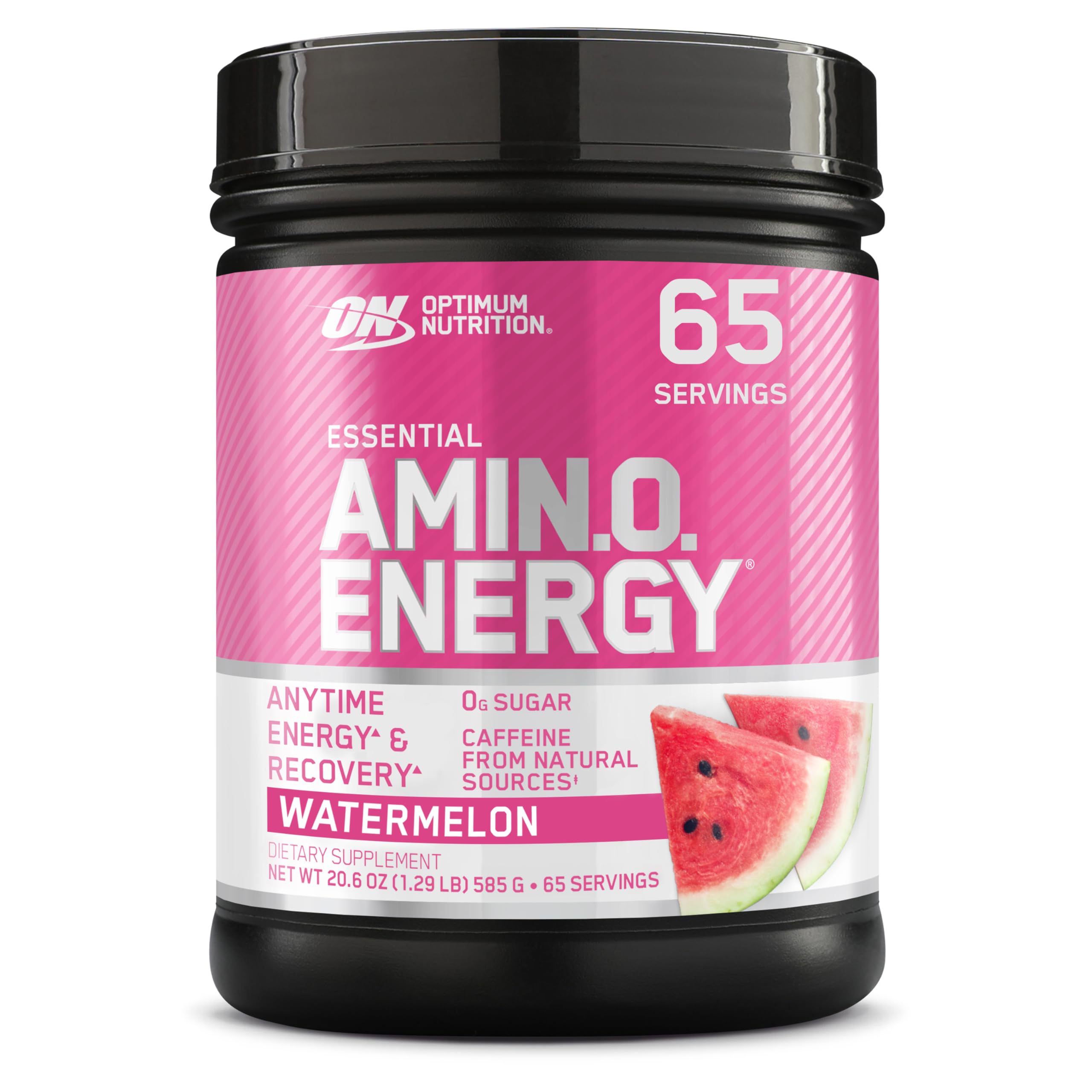 Optimum Nutrition frente del envase mostrando diseño y sabor sandía, facilita identificación rápida
