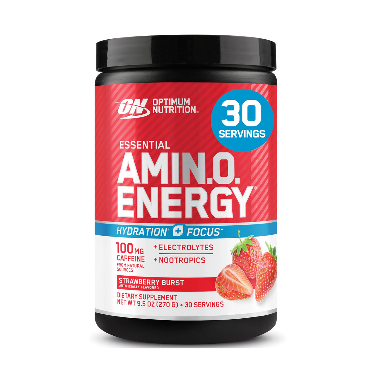 Optimum Nutrition frente del producto mostrando envase y beneficios