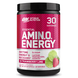 Optimum Nutrition envase frontal sabor Fresa Lima mostrando la marca y beneficio energético