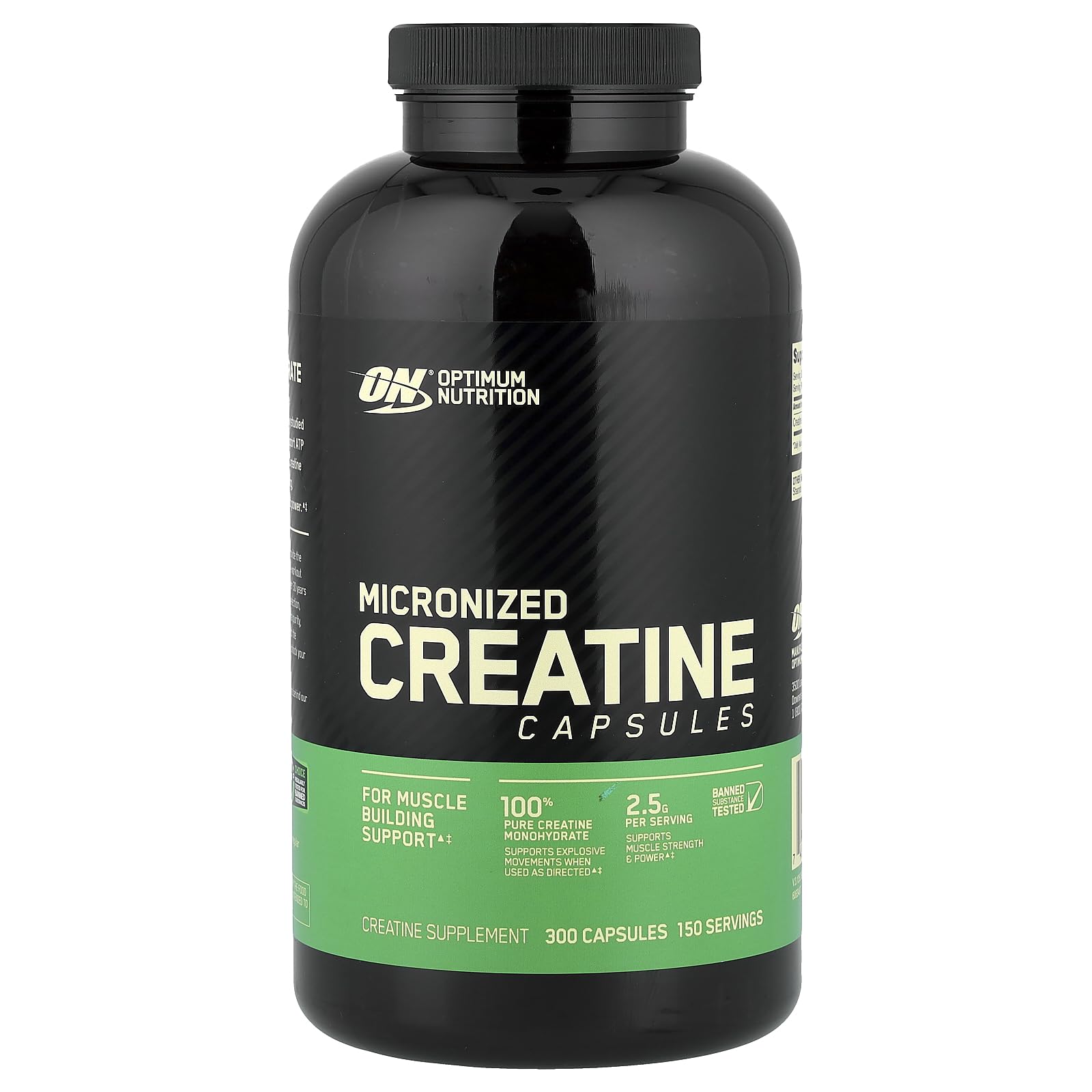 Optimum Nutrition envase frontal mostrando etiqueta y cantidad, útil para identificar el producto