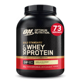 Optimum Nutrition envase frontal mostrando 5 libras y sabor vainilla