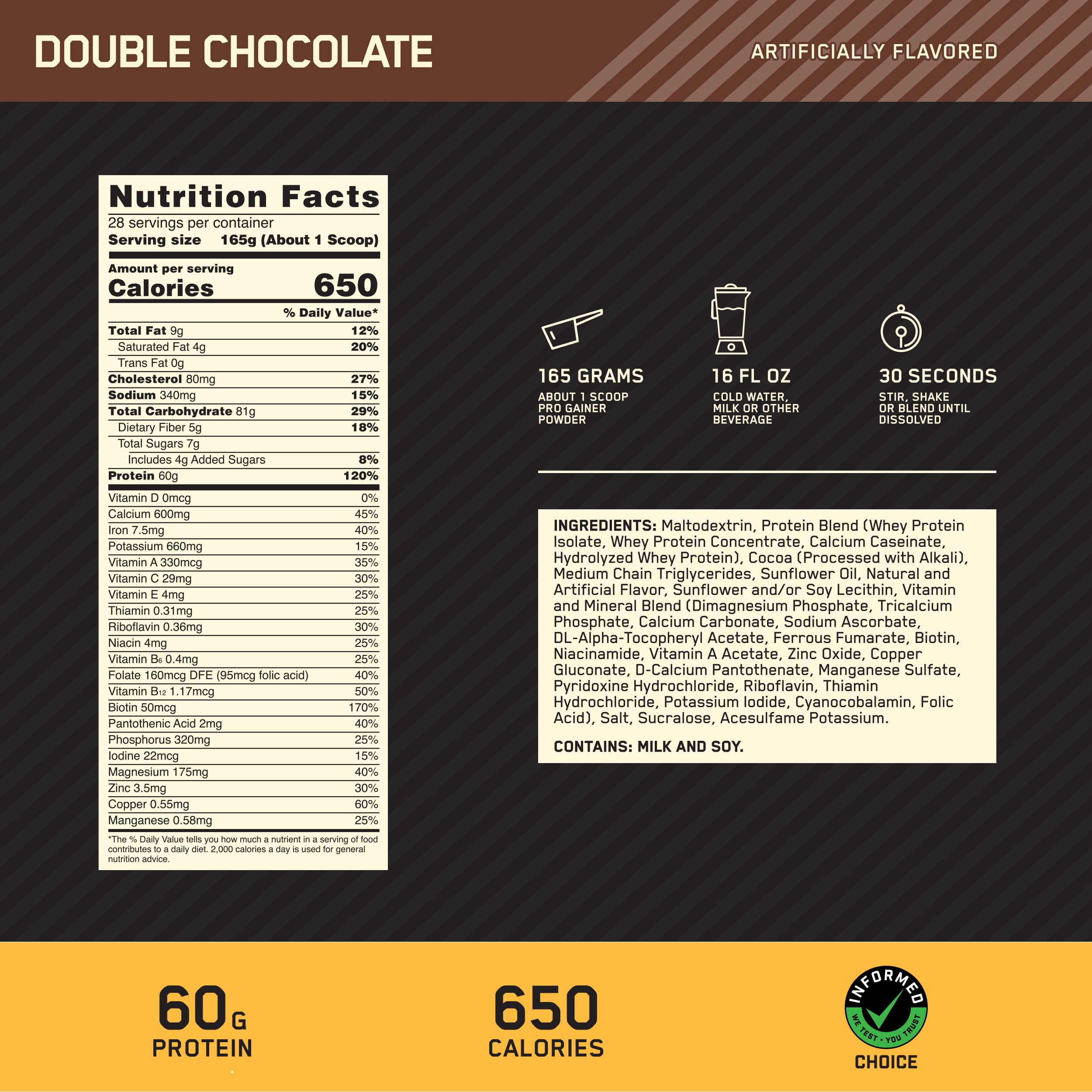 Optimum Nutrition polvo en primer plano, textura fina para mezclas rápidas
