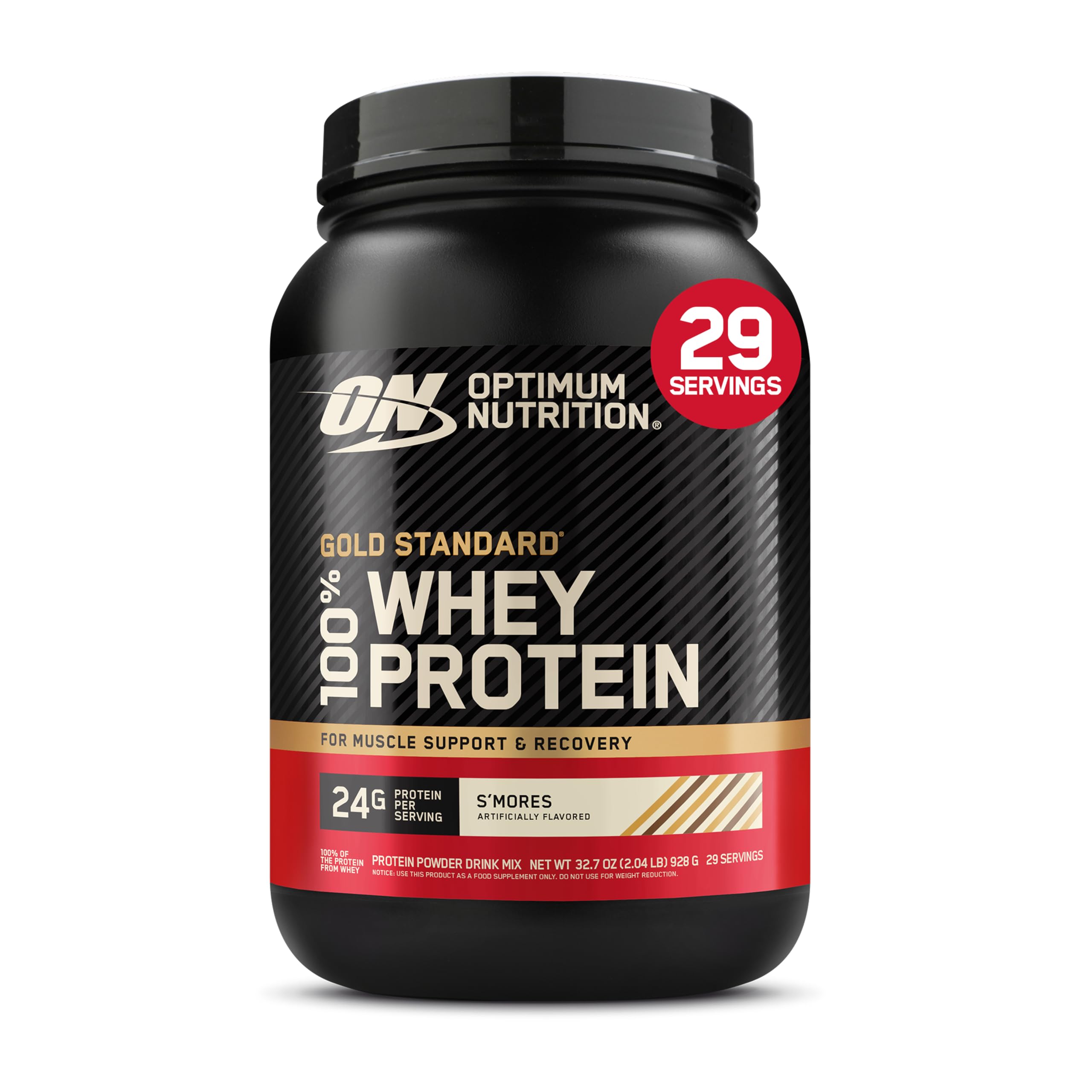 Optimum Nutrition envase frontal S'Mores, aporta 24 g proteína