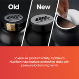 Optimum Nutrition etiqueta nutricional detallada que muestra ingredientes clave