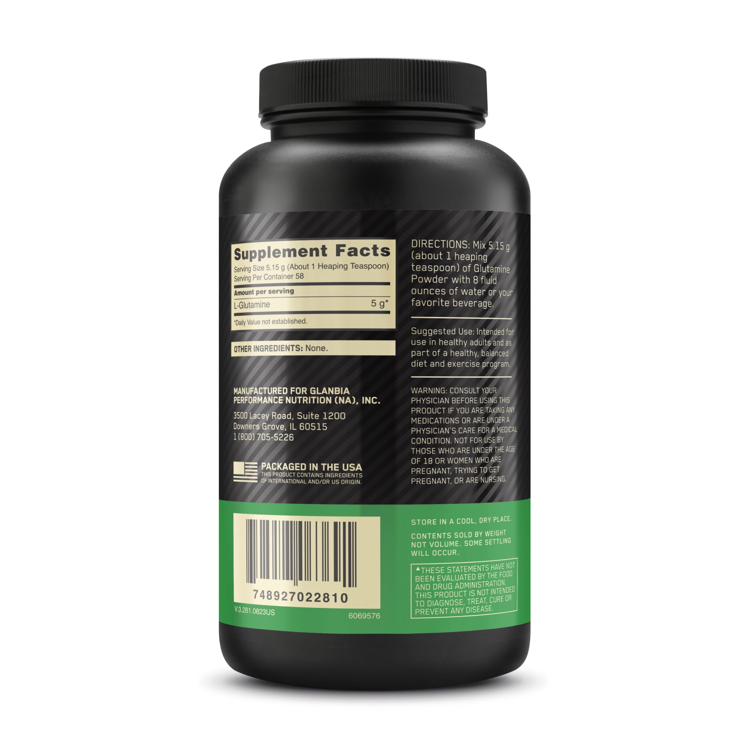Optimum Nutrition etiqueta con información nutricional clara y fiable