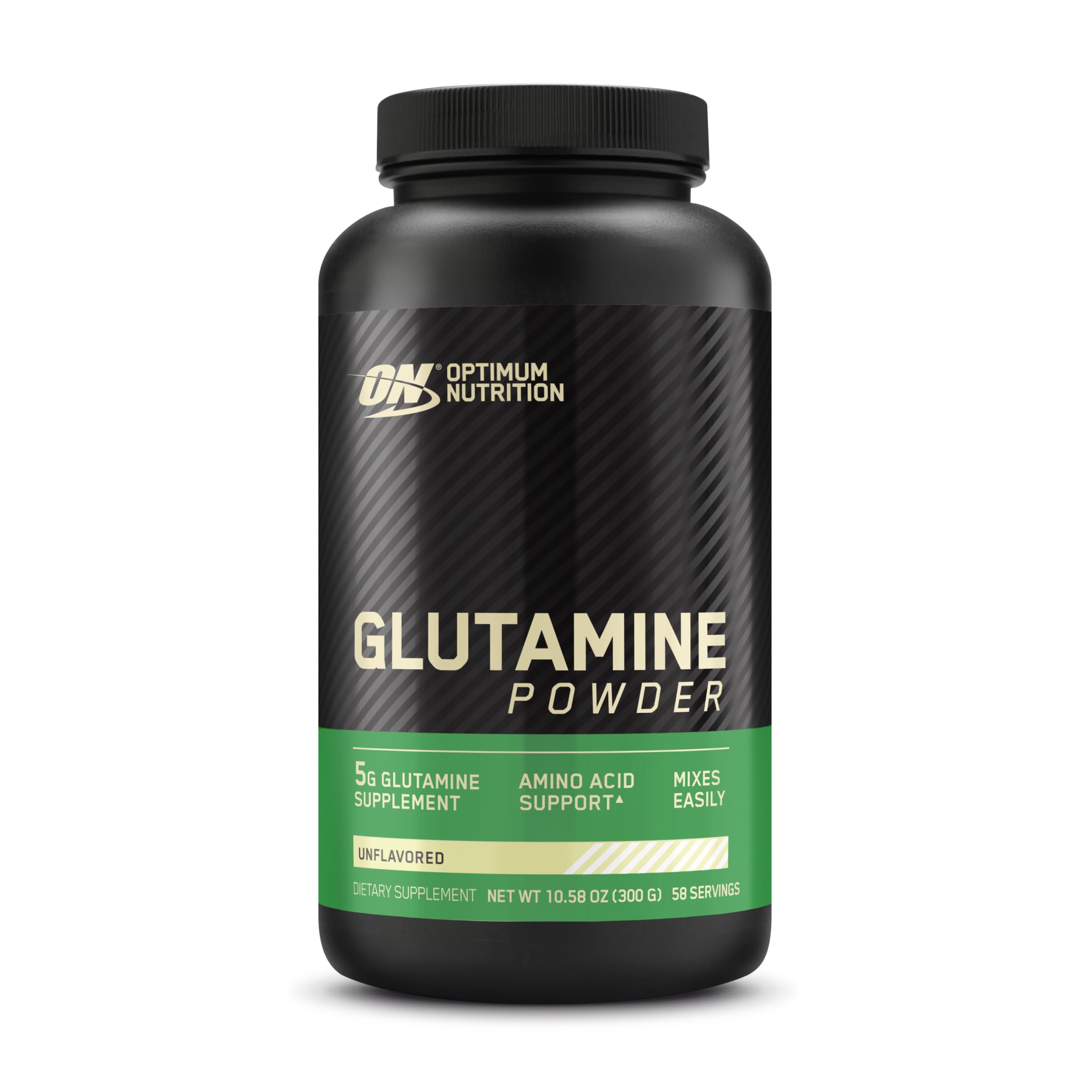 Optimum Nutrition frasco frontal mostrando diseño y tamaño práctico