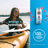 Optimum Nutrition lata abierta con vapor frío indicando efecto refrescante inmediato