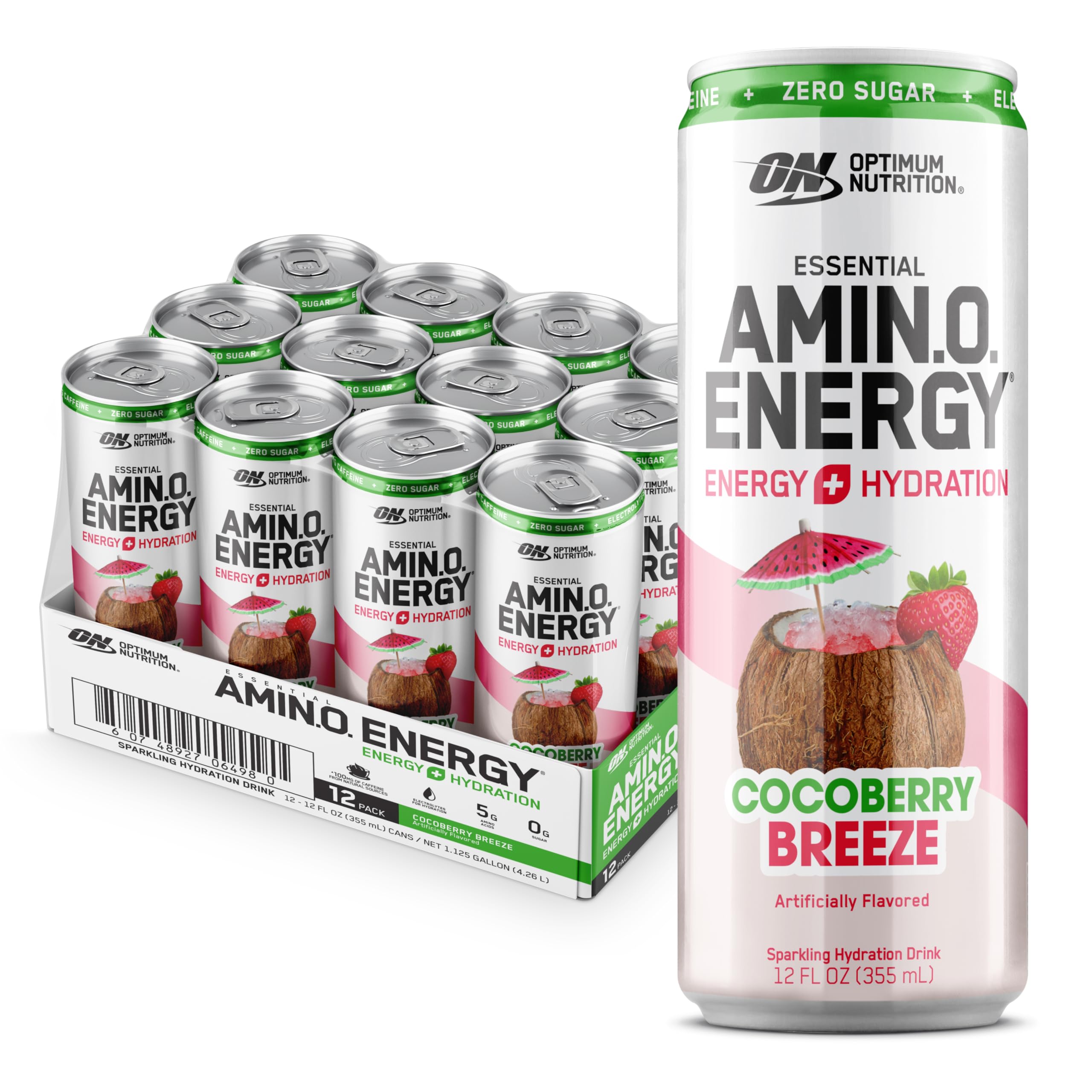 Optimum Nutrition lata frontal Cocoberry mostrando diseño y conveniencia