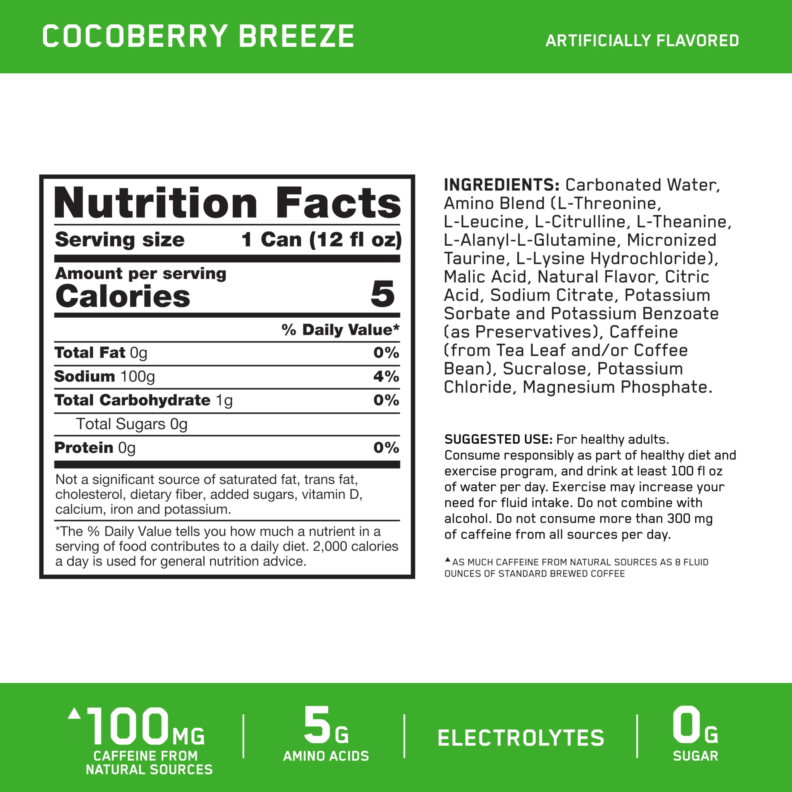 Optimum Nutrition vista lateral con lista de ingredientes clara y legible