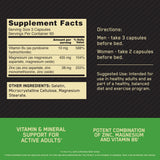 Optimum Nutrition etiqueta lateral con información nutricional y beneficios claros