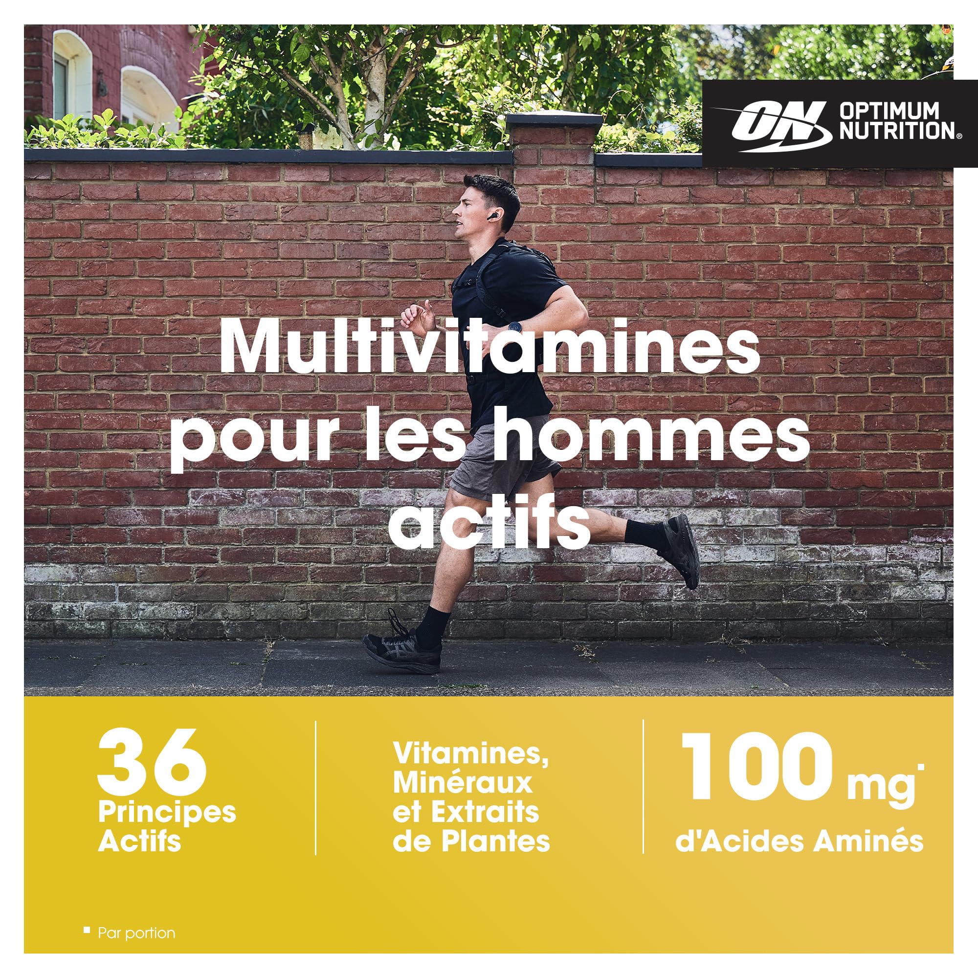 Optimum Nutrition opti-men envase abierto mostrando tabletas, organización práctica