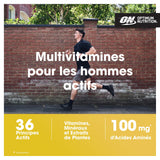 Optimum Nutrition opti-men envase abierto mostrando tabletas, organización práctica