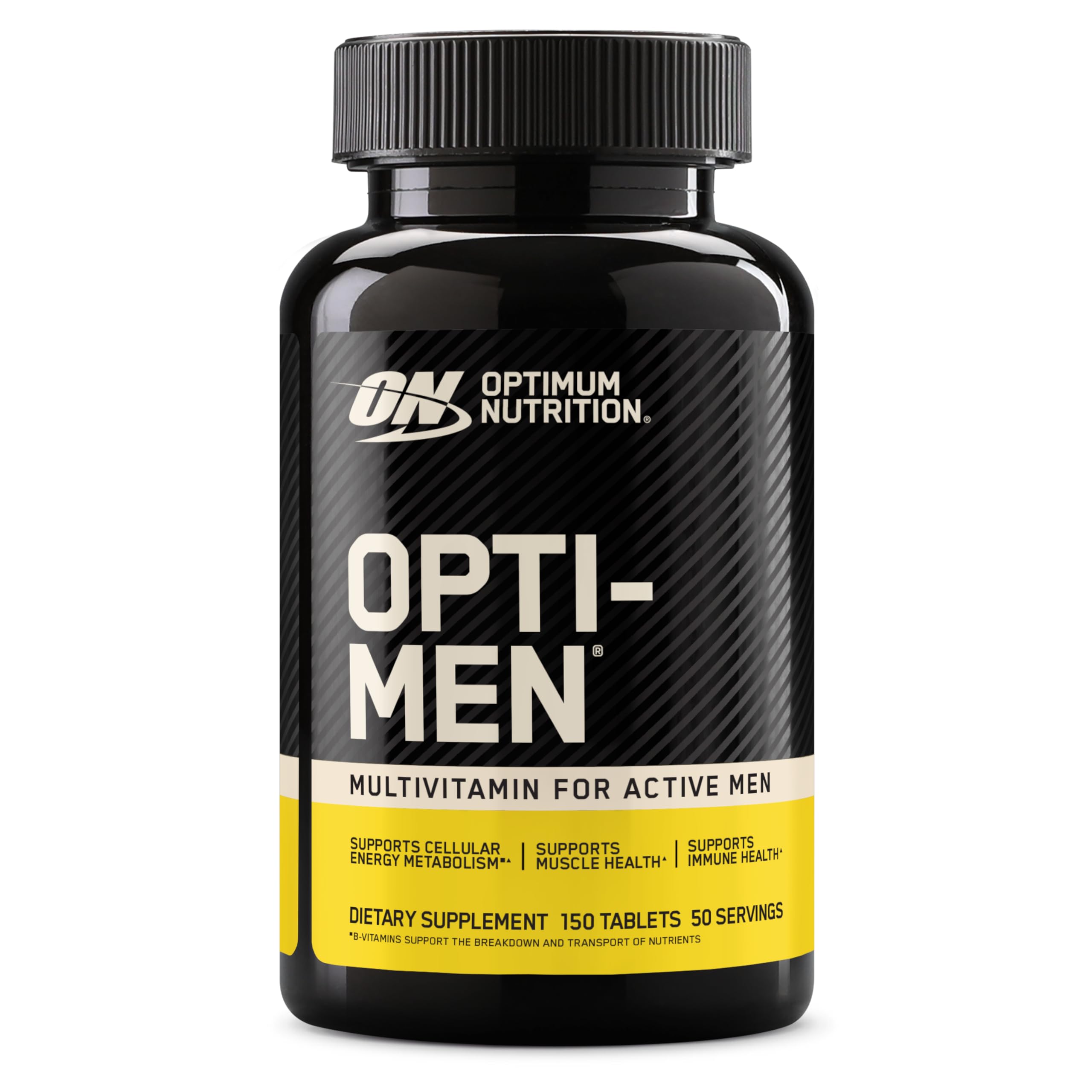 Escena de estilo de vida activo con Opti-Men apoyando hombres que entrenan frecuentemente