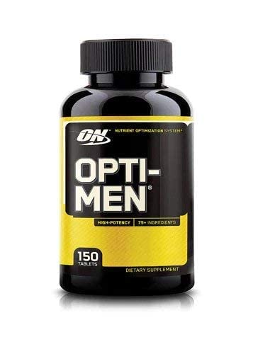Optimum Nutrition opti-men tabletas junto a un desayuno para conveniencia