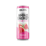 Optimum Nutrition pack de 12 latas indicando cantidad para abastecimiento