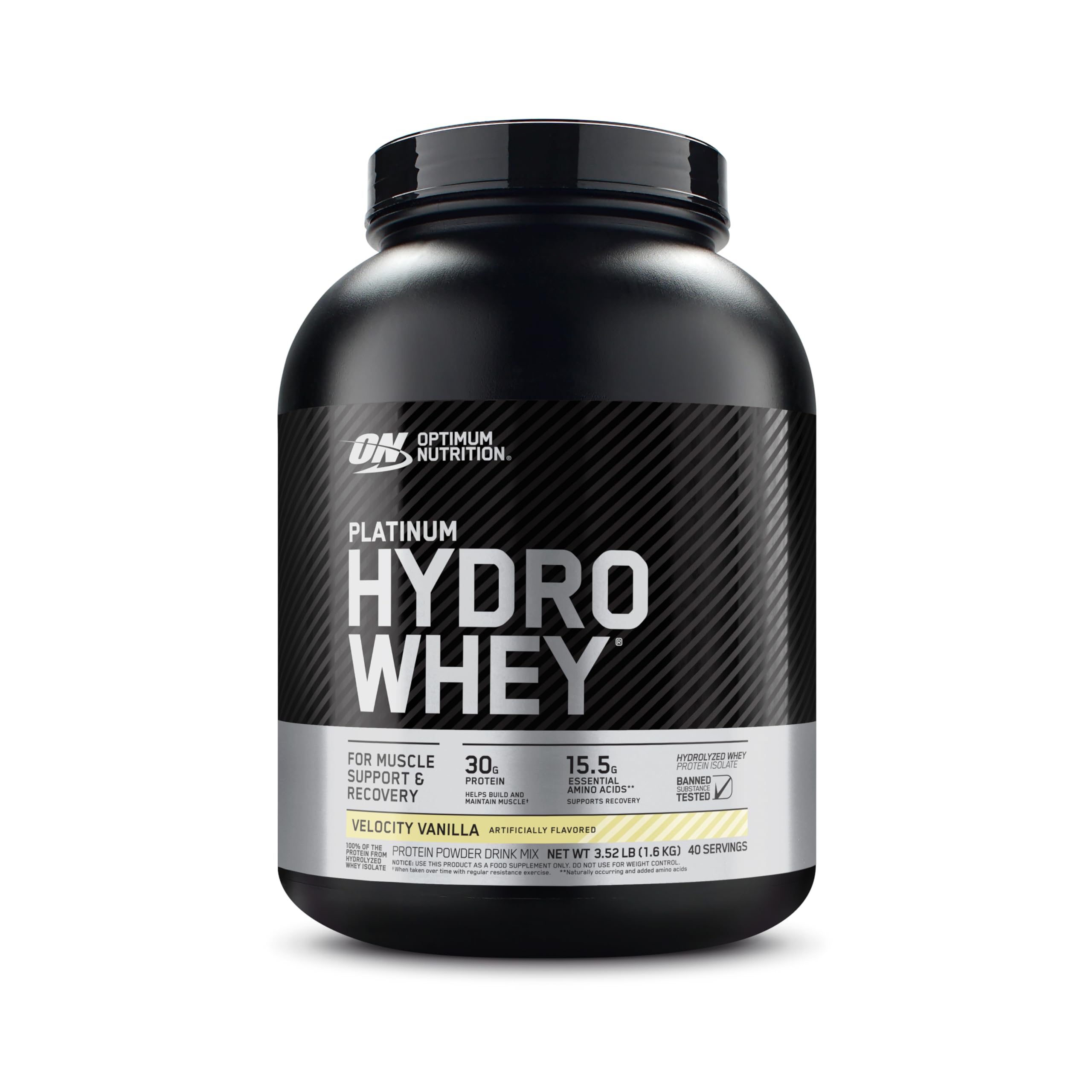 Optimum Nutrition envase frontal mostrando la marca y beneficios rápidos