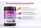 Optimum Nutrition vista cercana del polvo uva para textura y solubilidad