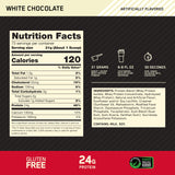 Optimum Nutrition textura del polvo mostrando solubilidad y mezcla rápida