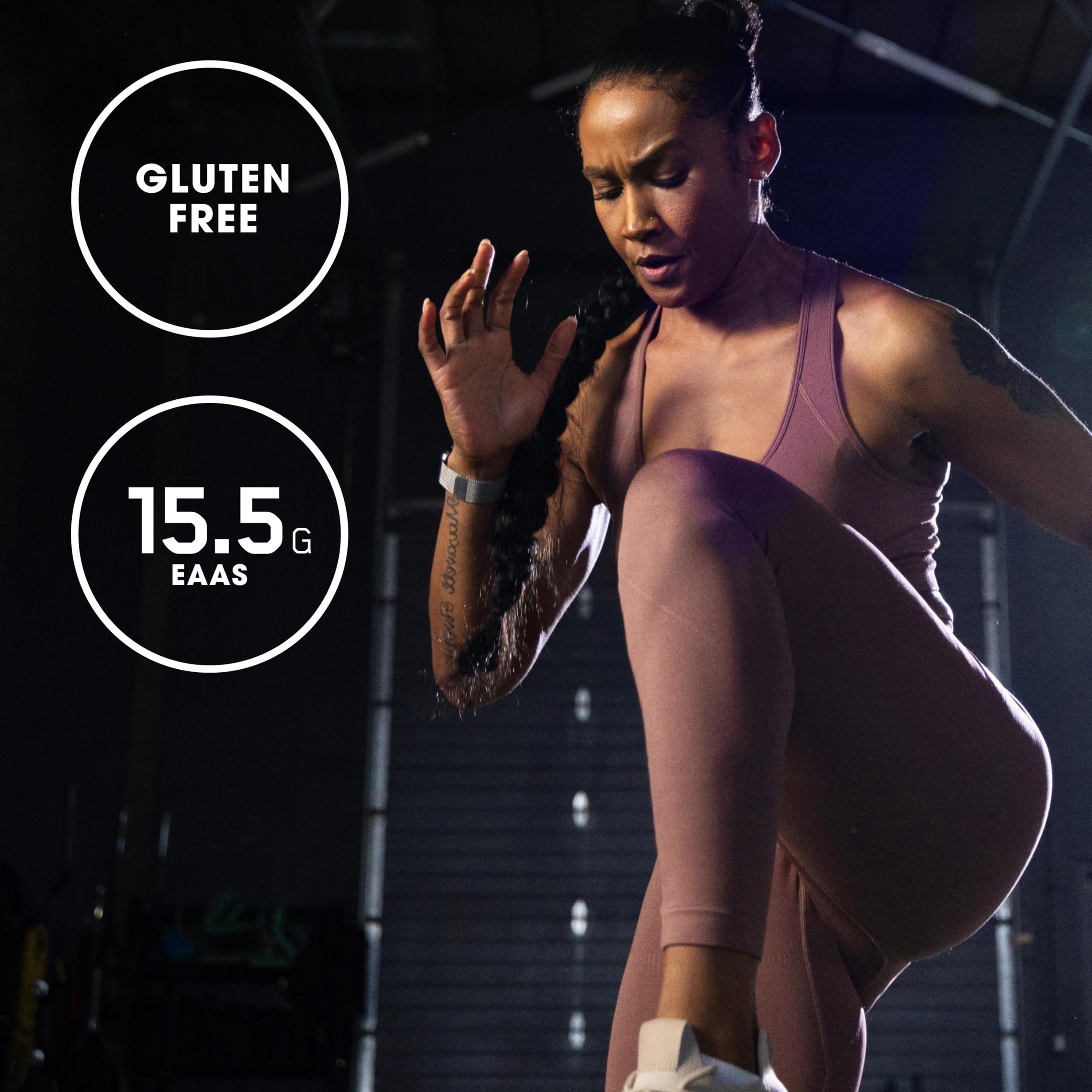 Optimum Nutrition porción con BCAA visible, soporte de aminoácidos