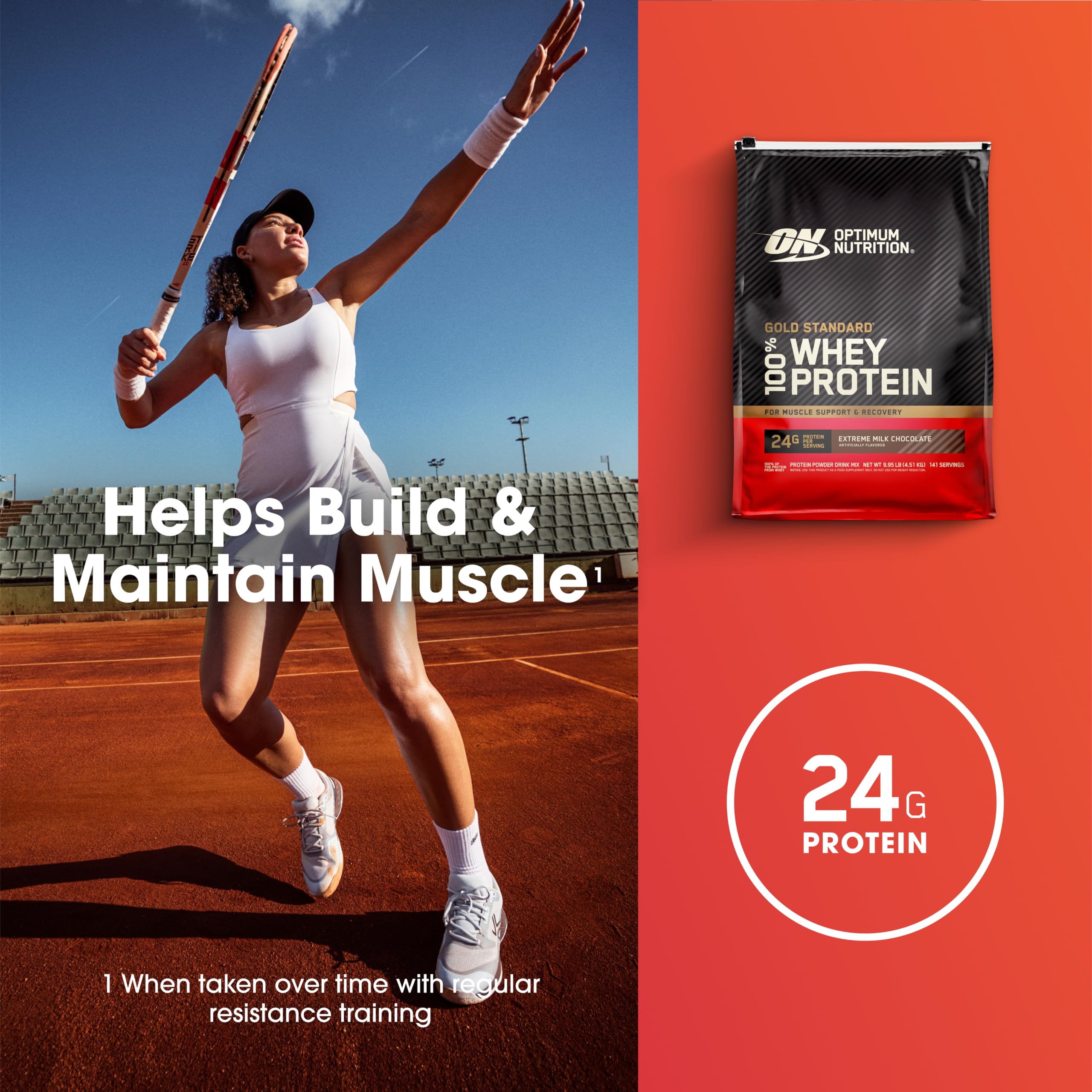 Optimum Nutrition cucharada con porción para medir proteína exacta