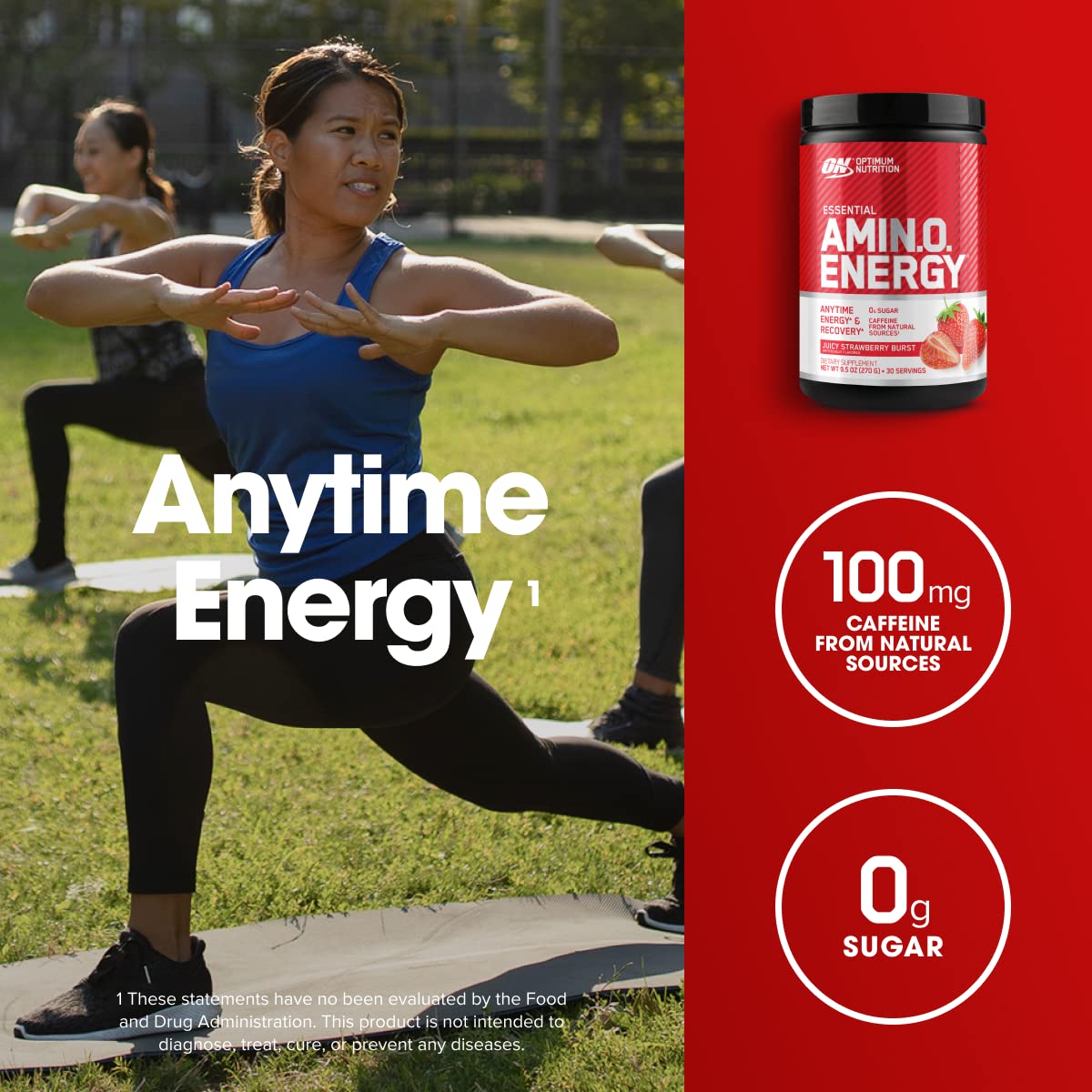 Optimum Nutrition bebida preparada en vaso para consumo antes del entrenamiento