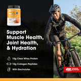 Optimum Nutrition deportista bebiendo Pro Quench tras entrenamiento, recuperación rápida