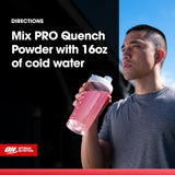 Cucharada con polvo Pro Quench Optimum Nutrition lista para mezclar
