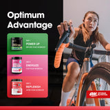 Envase abierto Pro Quench Optimum Nutrition mostrando el interior del polvo